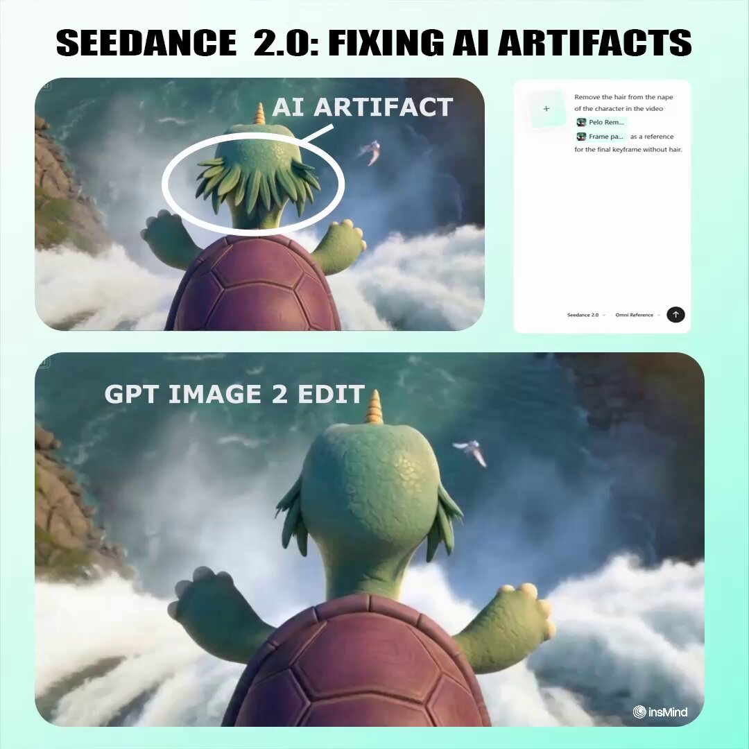 Fixing AI artifacts with Seedance 2.0 video editing