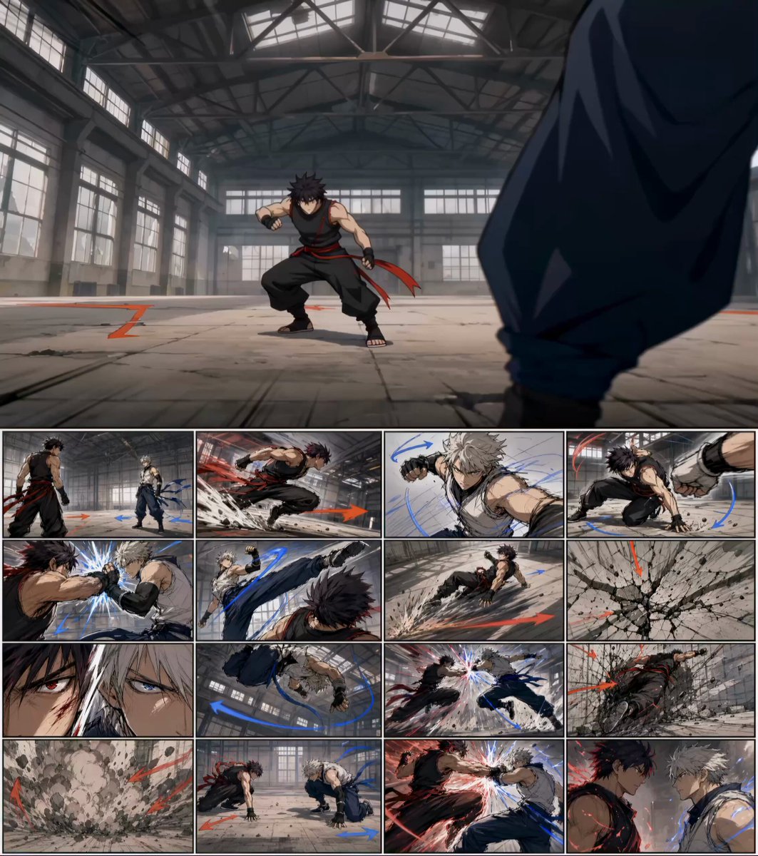 Anime Fight Previz and Fashion Lookbook Sequence