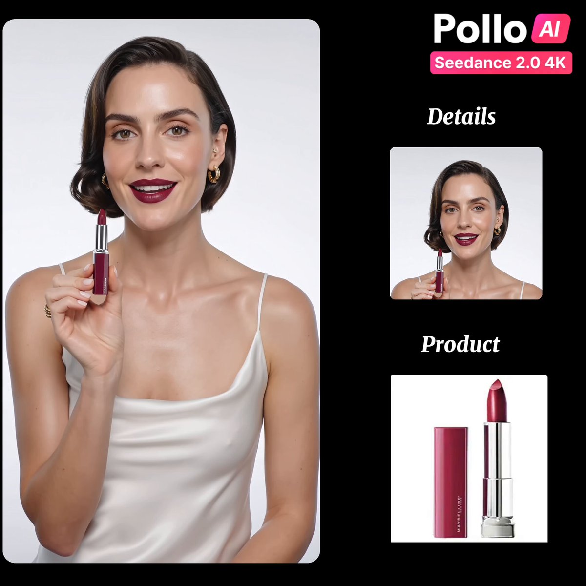 AI-generated beauty commercial close-ups