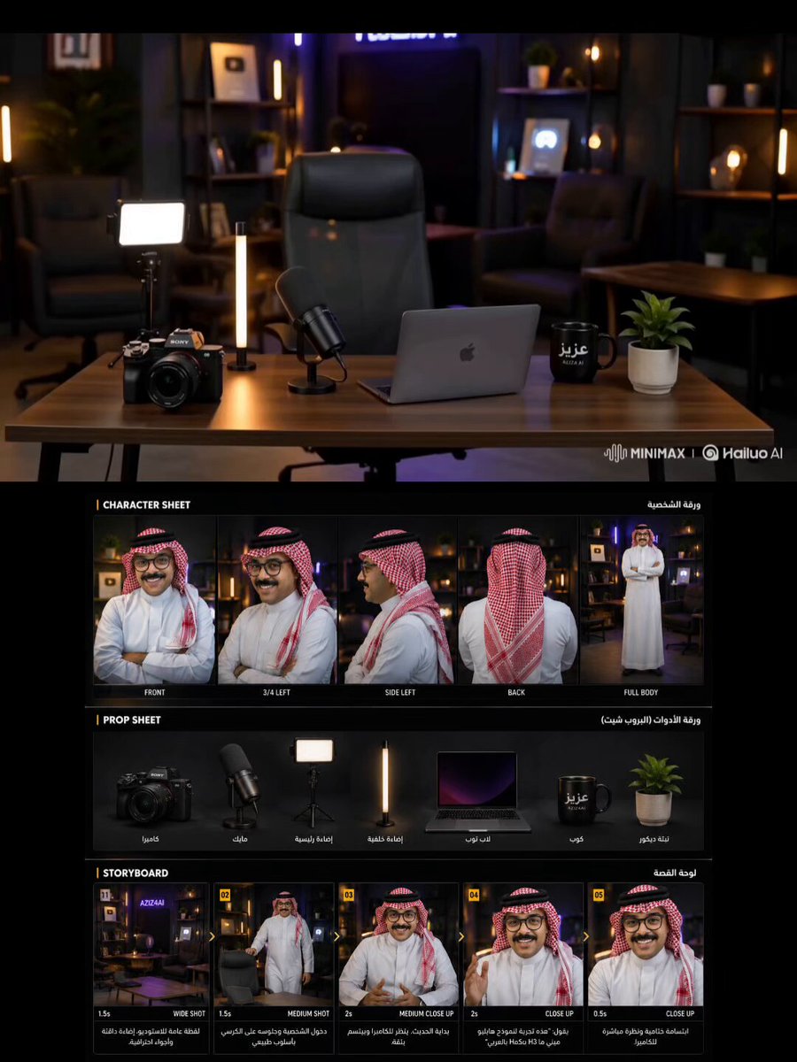 Arabic speaking character video generated by MiniMax H3