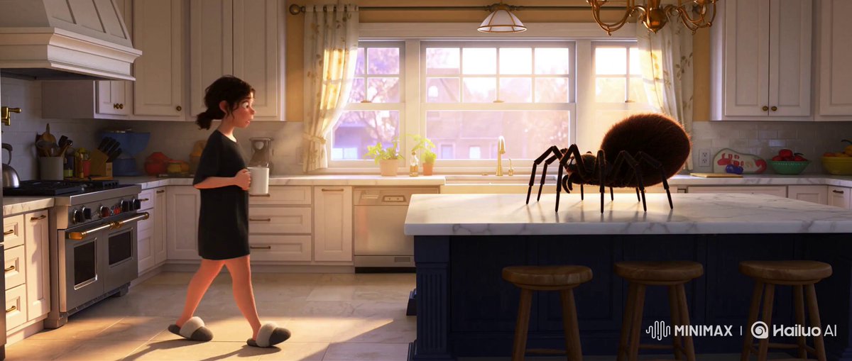 Pixar style animated comedy in a cozy kitchen