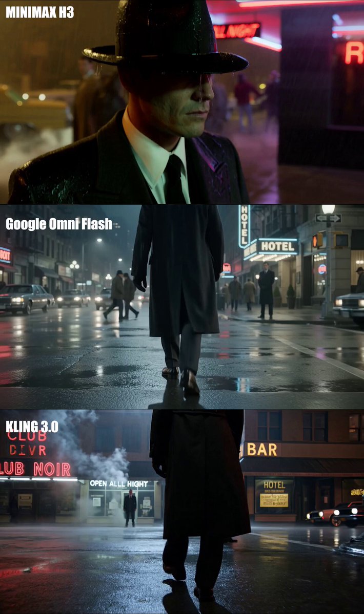 Suspense scene comparison across three video models