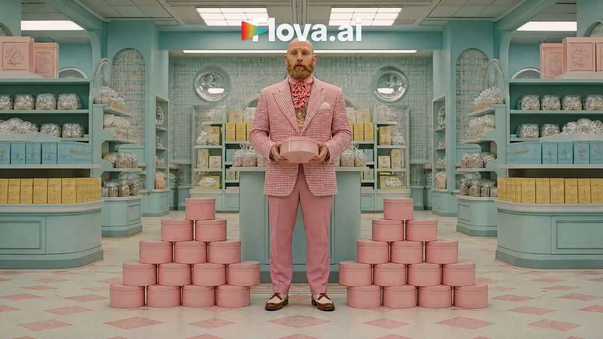 Wes Anderson aesthetic peach liqueur campaign