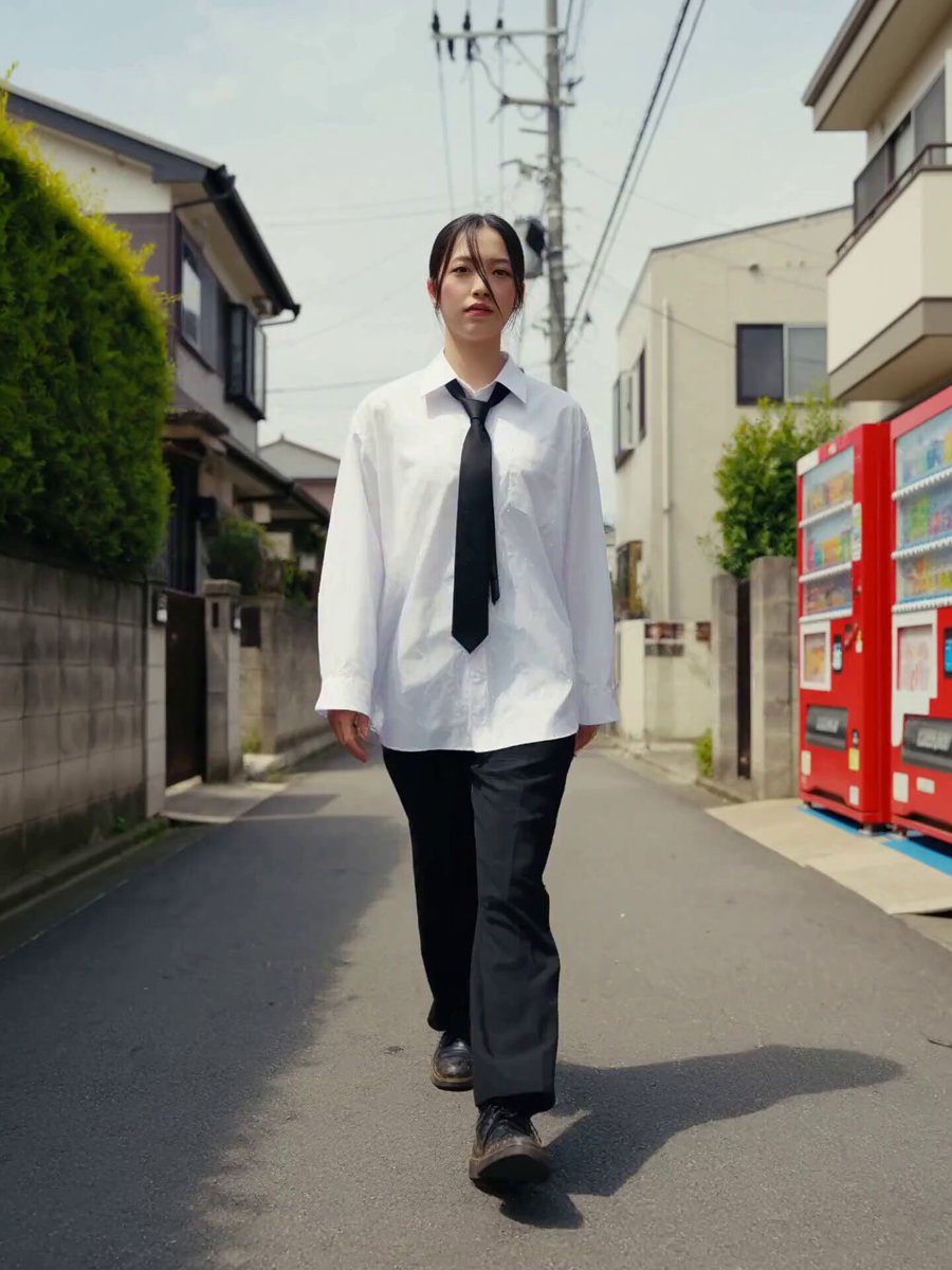 Fast-paced action fight in Japanese alley
