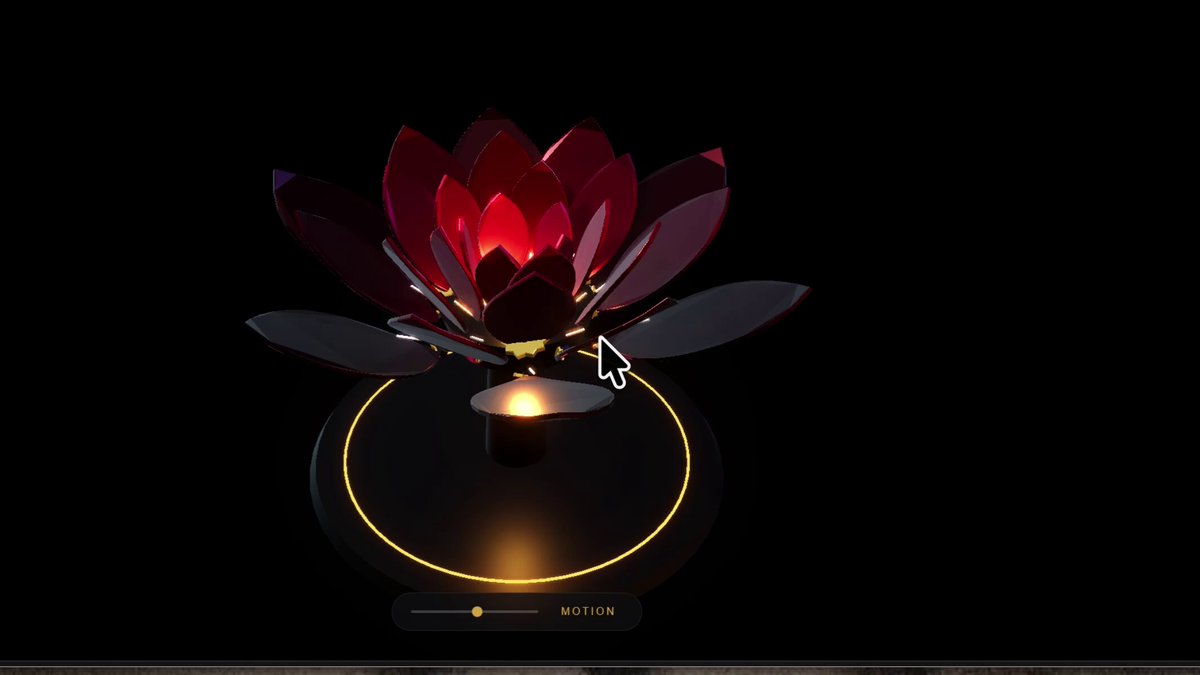 Mechanical flower created in Three.js