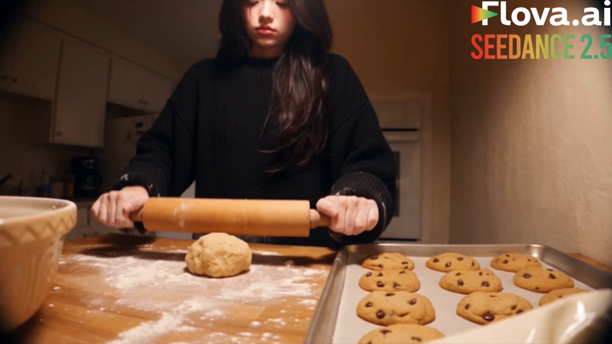 Late-night commercial short of baking cookies