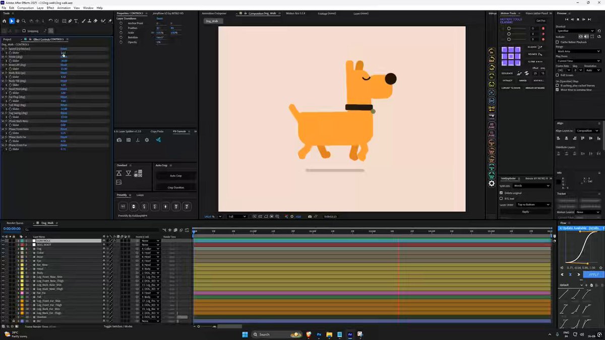 Animated SVG character rigged in After Effects