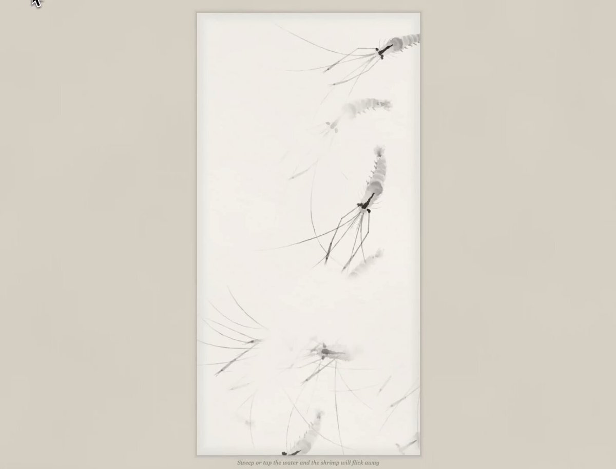 Interactive Chinese ink wash shrimps in WebGL