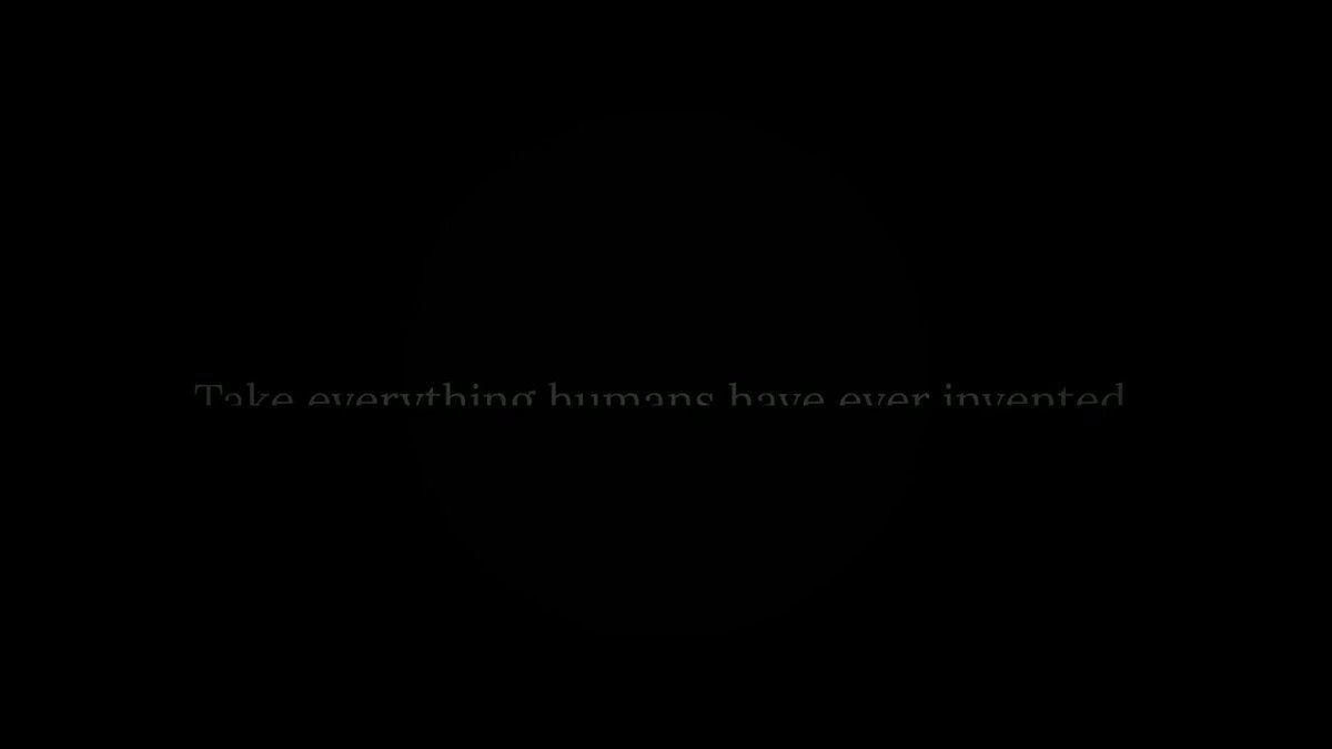 Animated film depicting human progress and future