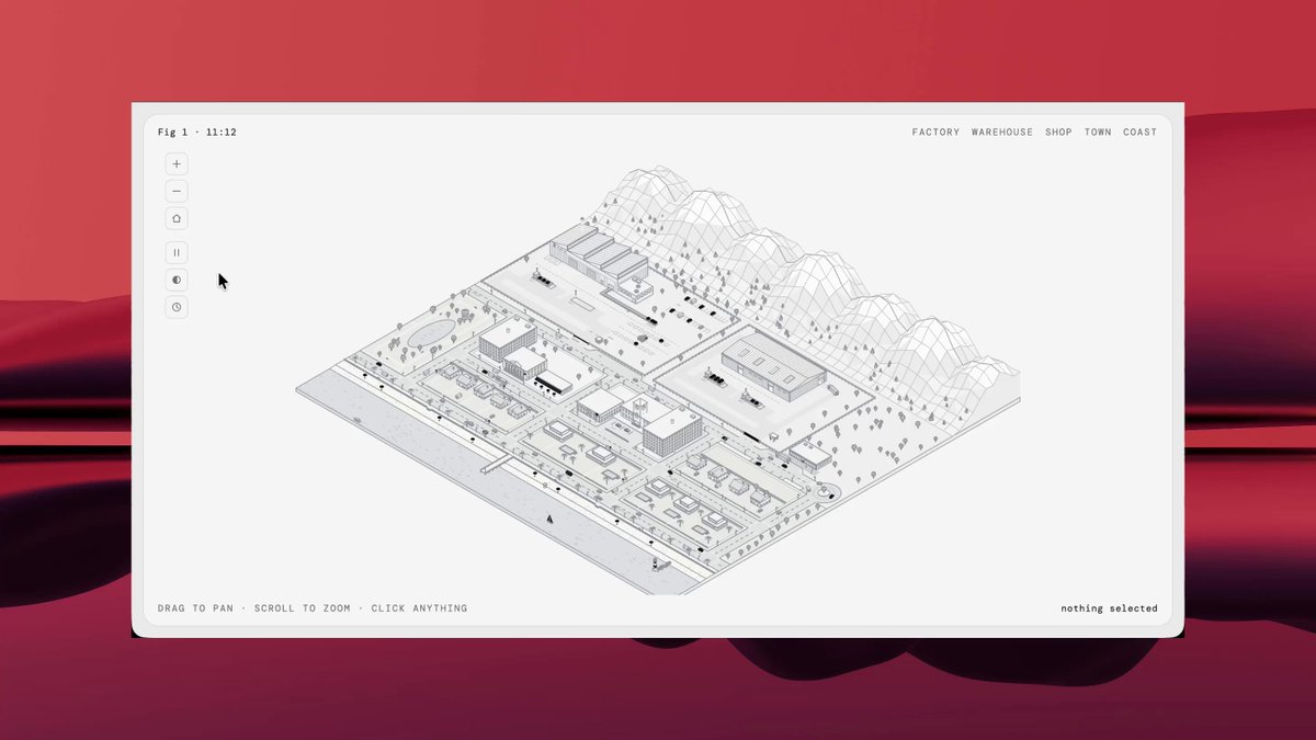 Browser 3D scene built with WebGL and Three.js