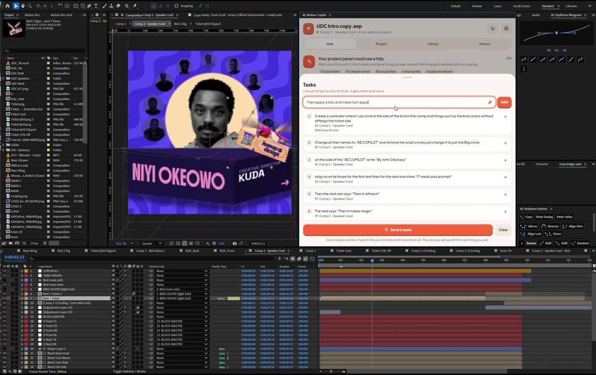 Collaborative motion design editing with AI