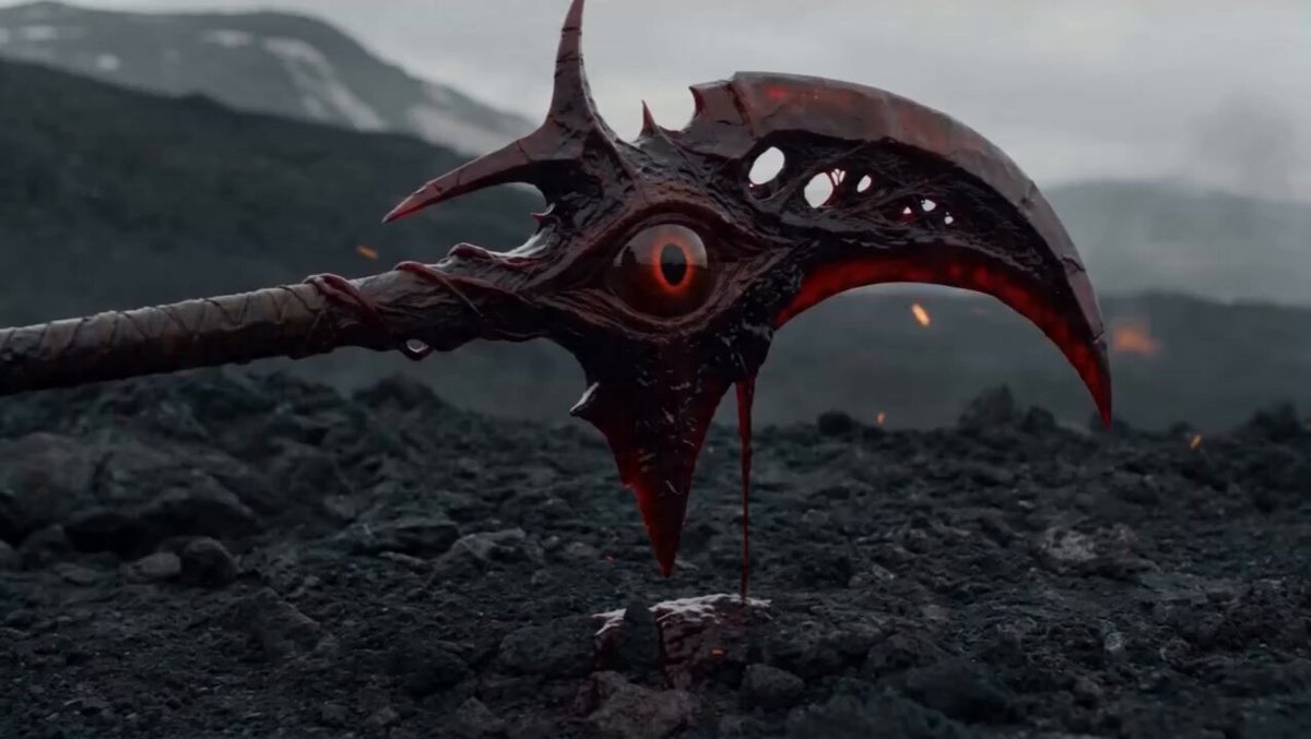 火山之巅手握巨镰的恶魔变身