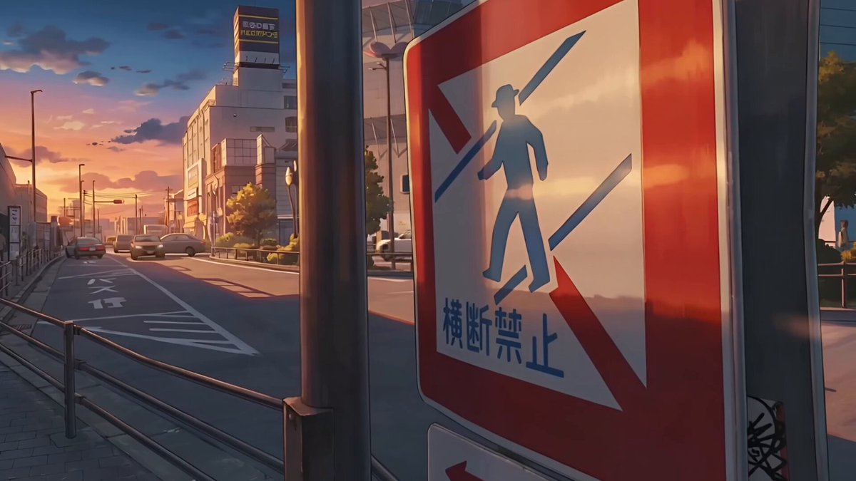 Anime music video of a train commute at dusk