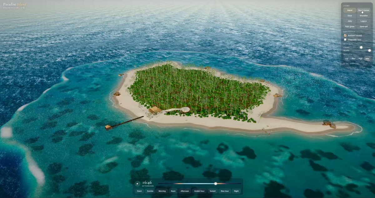 3D paradise island in Three.js