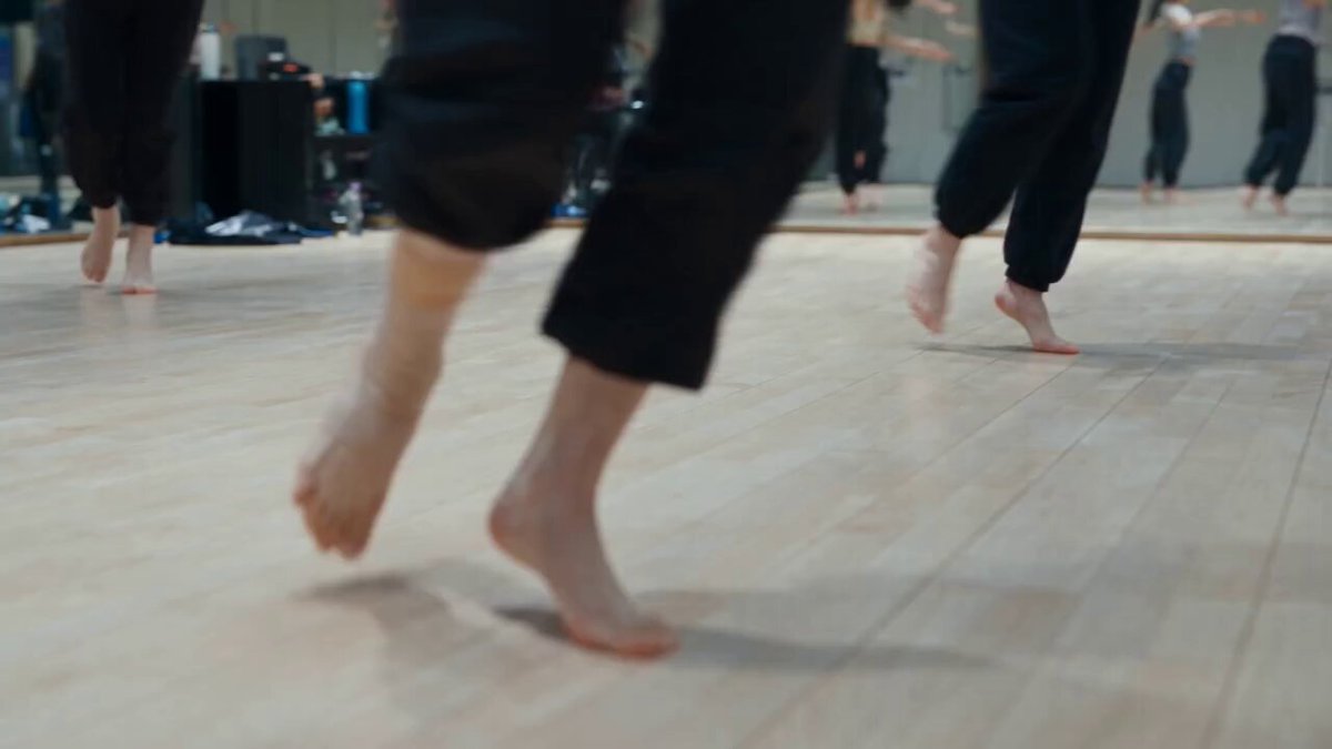 Korean dancer resting in dance studio