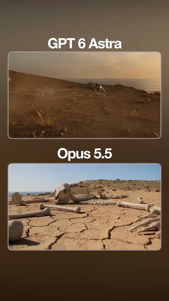 Animal motion comparison between Opus and GPT-6