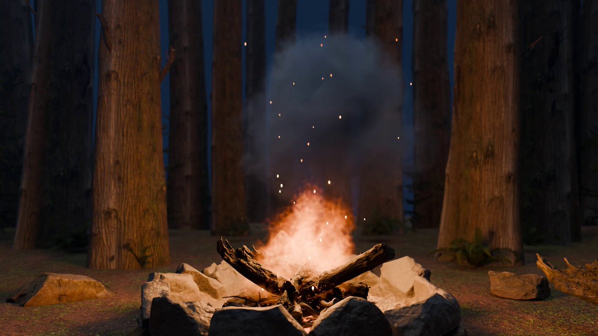 Campfire test built in Blender via MCP