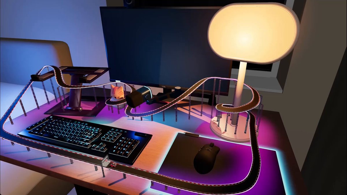 Playable 3D desk racing game in Three.js