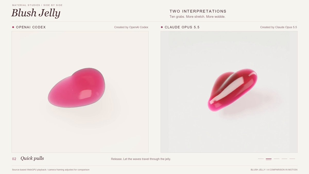 Interactive squishy jelly hearts coded by AI