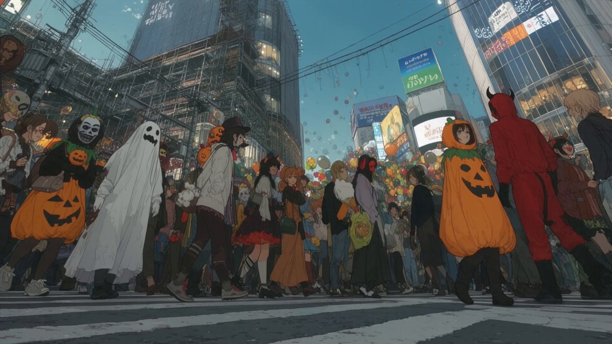 Halloween Shibuya street interview style video