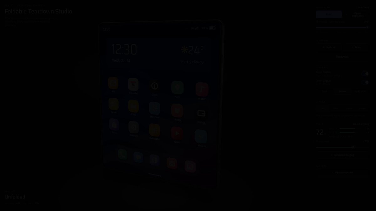 3D folding phone teardown in Three.js