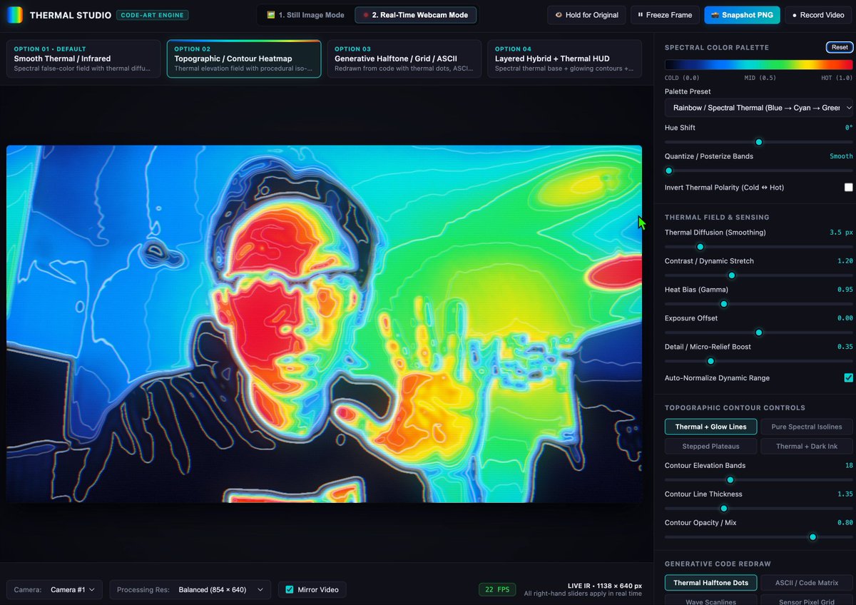 Realtime thermal camera effect with Gemini 4 Argon