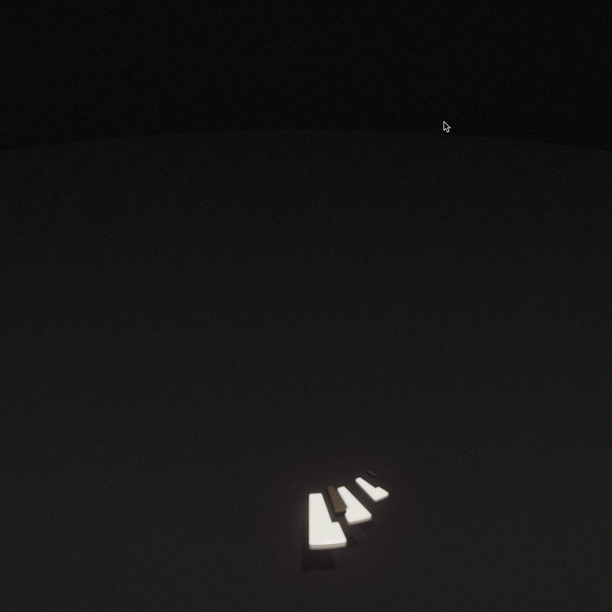 Spiral piano 3D musical instrument in Three.js