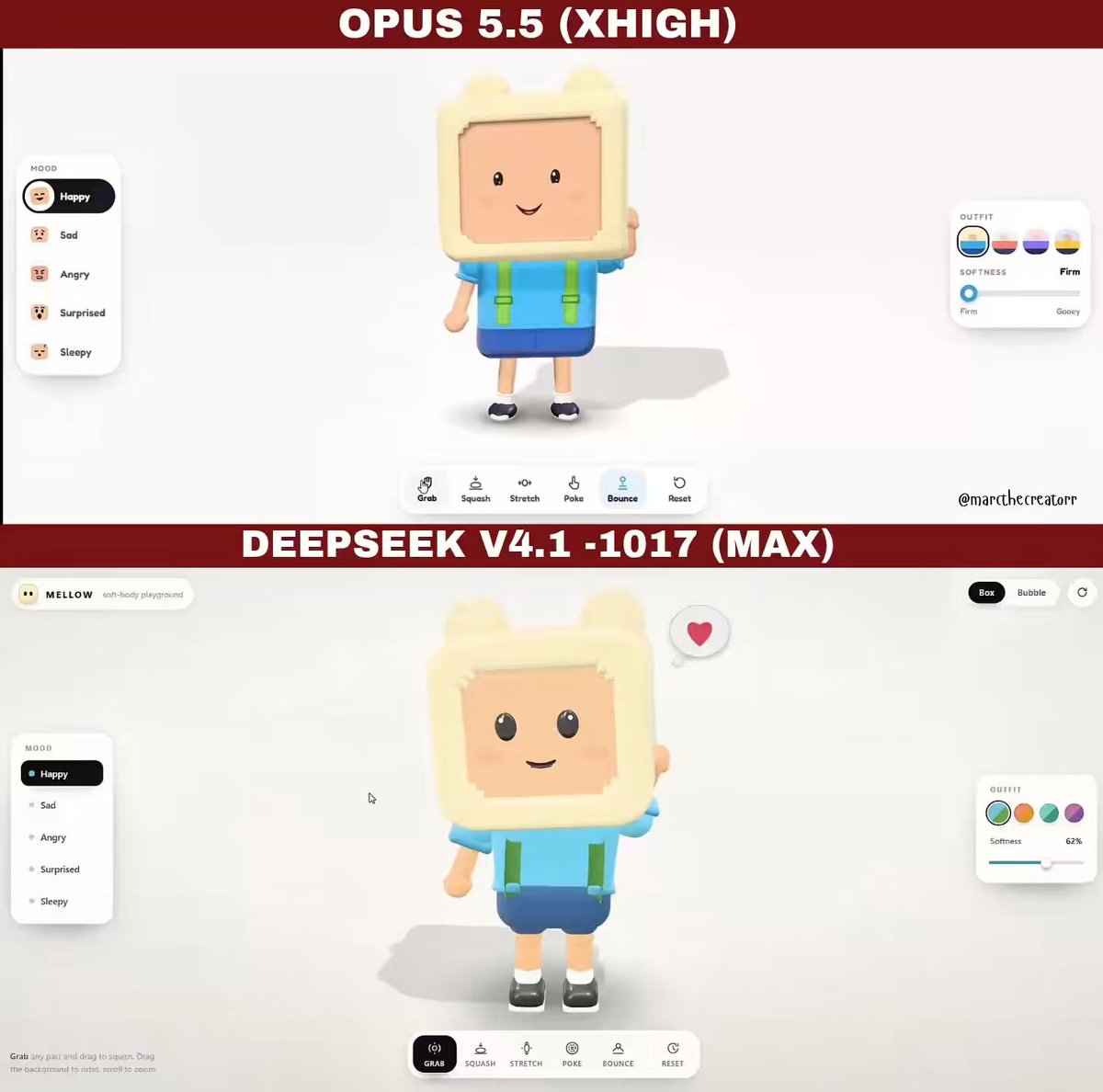 Opus 5.5 compared with DeepSeek V4.1 Flash