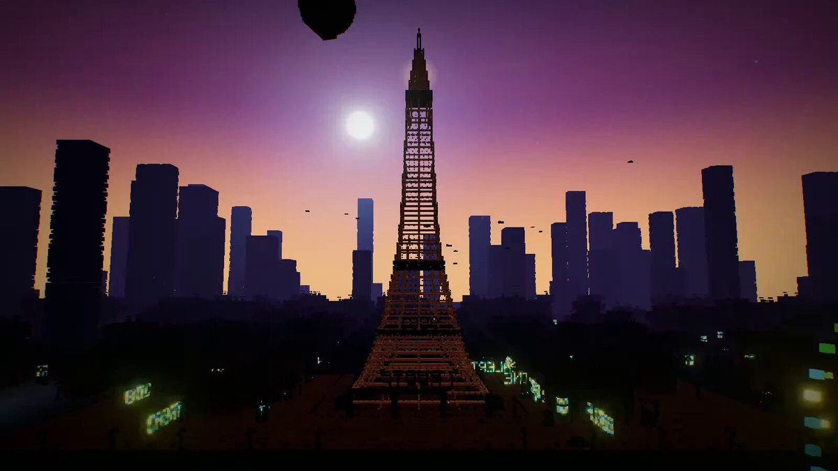 Voxel Eiffel Tower in Paris