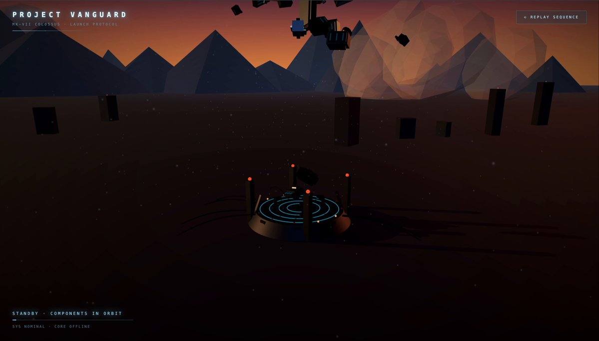 Robo-assembly and launch test in Three.js