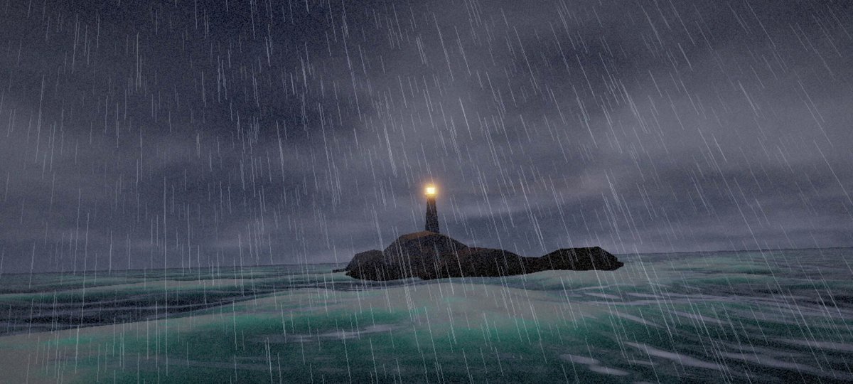 A lighthouse in a storm built with Three.js