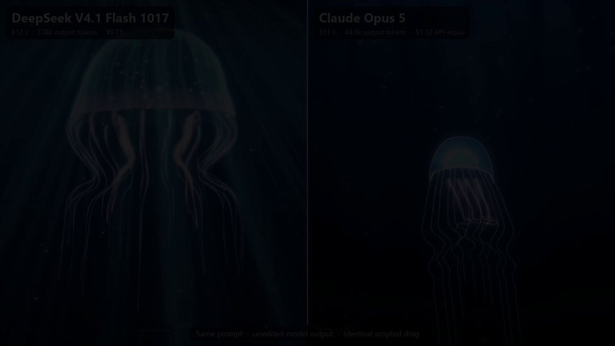 Bioluminescent draggable jellyfish comparison