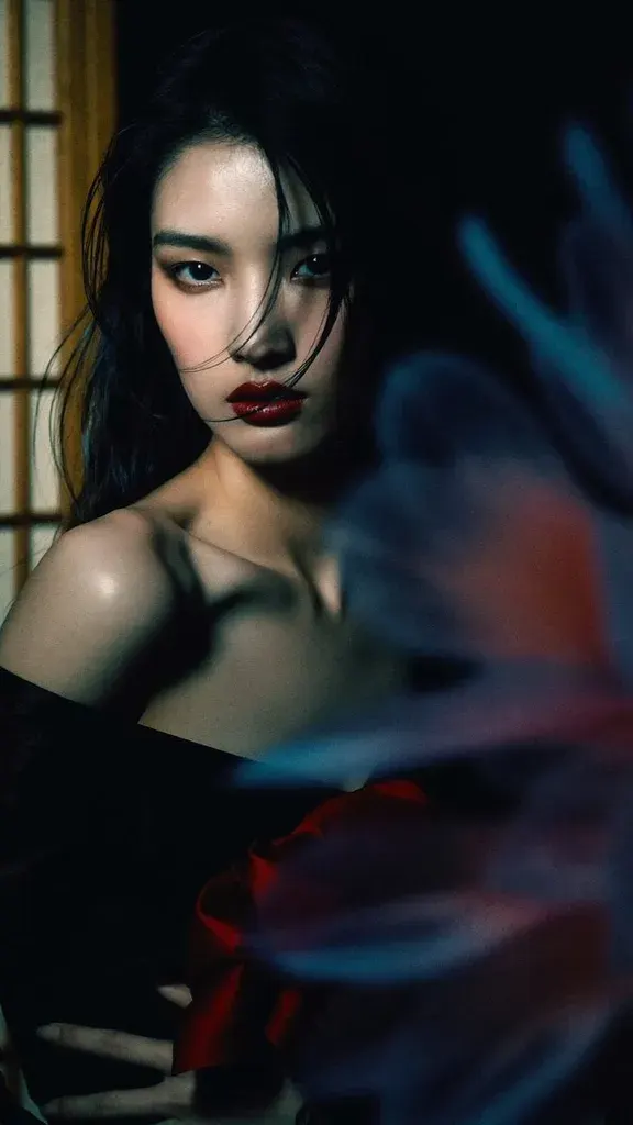 Moody Cinematic Portrait of East Asian Woman