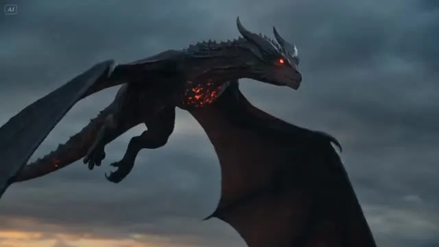 Flying Dragon in Storm