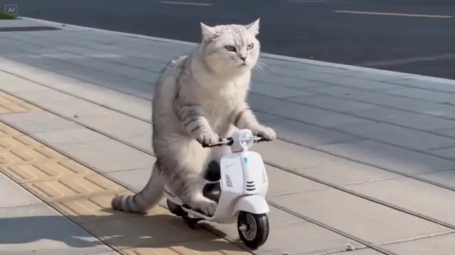 Chubby Cat Scooter Crash