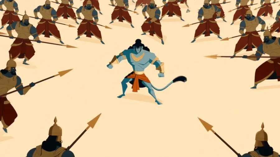 Indian mythic folk art Ramayana story