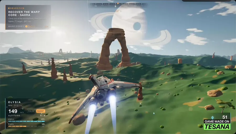 Seamless space exploration game in Three.js