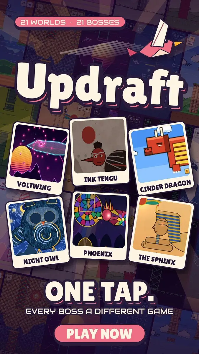 3D game preview with 21 worlds and bosses