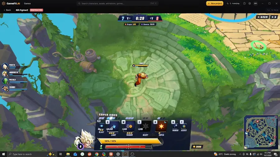 League of Legends and Dragonball FighterZ combined game