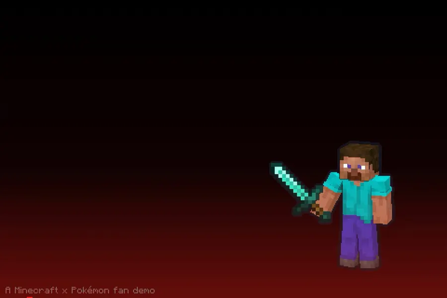 A crossover game of Minecraft and Pokemon