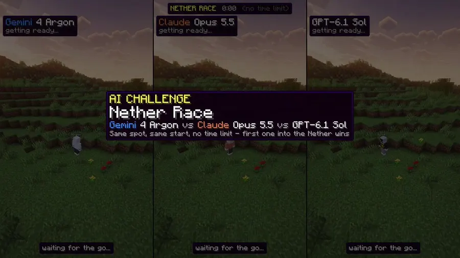 AI models competing to reach the Nether