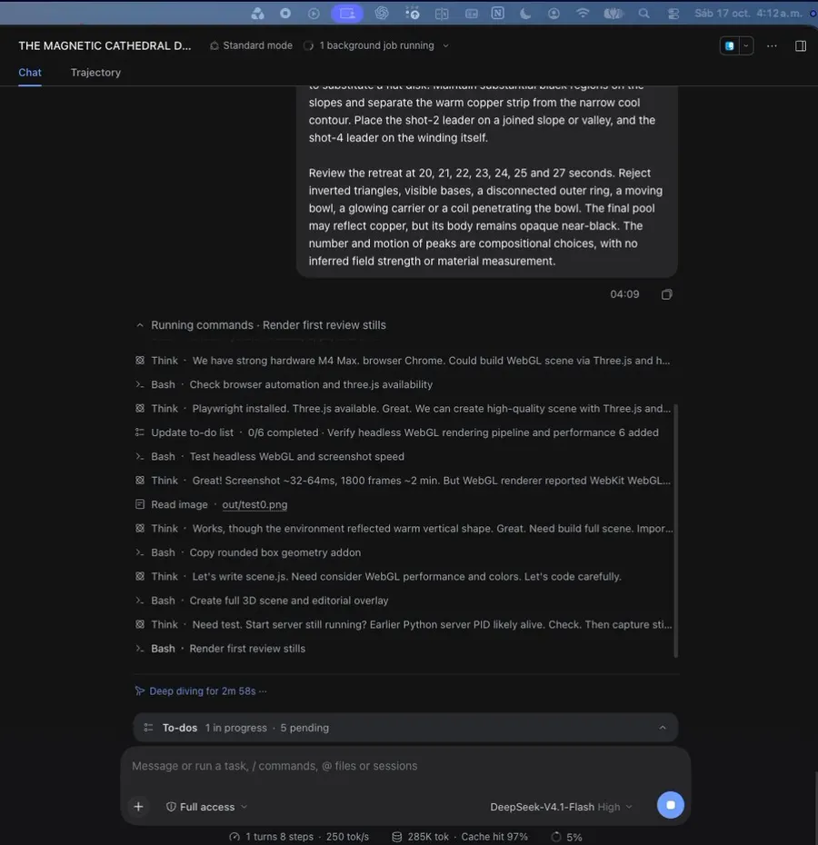 Speed and 3D capabilities test of DeepSeek V4.1