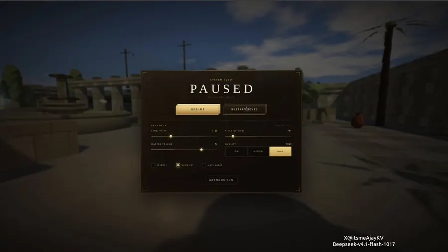 Code-generated FPS game built with DeepSeek