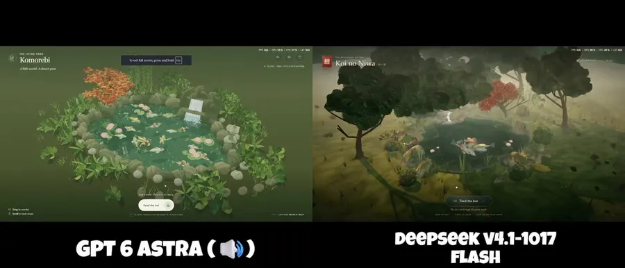 Astra and DeepSeek tested on koi fish environment