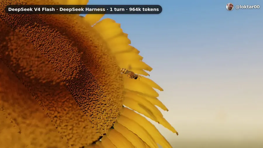 3D honeybee on a sunflower
