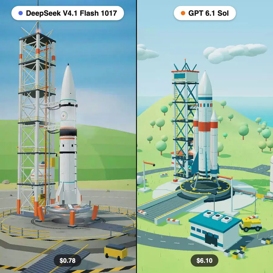 Comparison of rocket launch scenes
