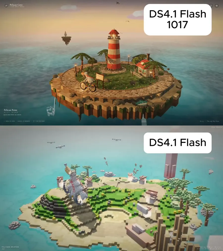 Comparison between new and old DeepSeek Flash models