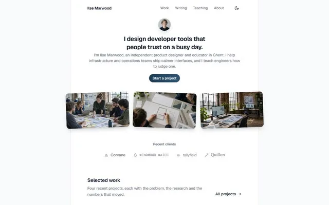Editorial designer and educator portfolio preview