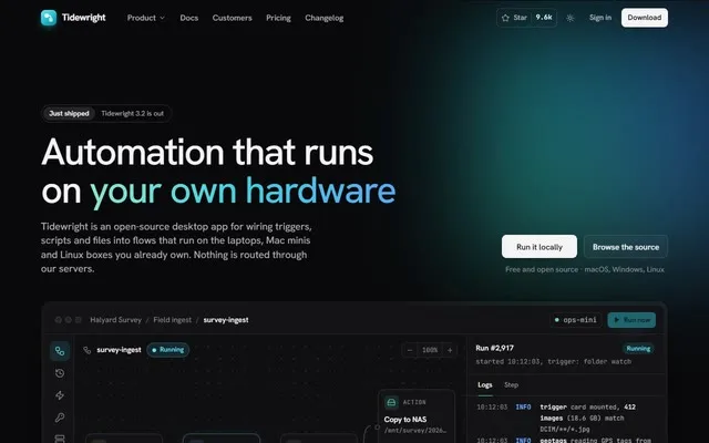 Fluxon automation product site preview
