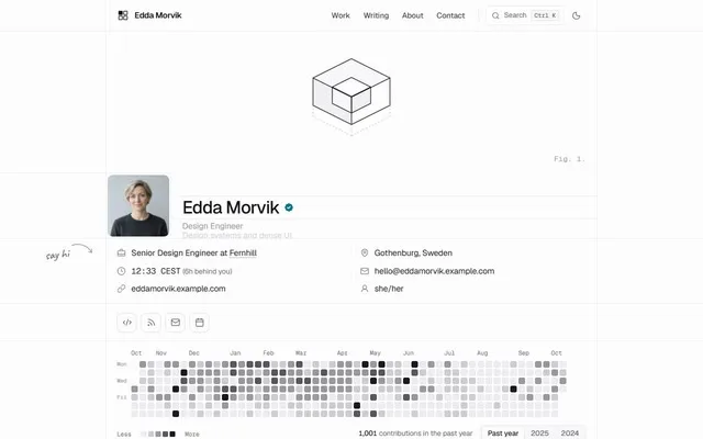 Hairline grid engineer portfolio preview